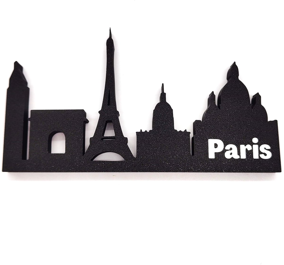 Paris Skyline Silhouet – Stad Decoratie 3D Print Zwart Eiffeltoren