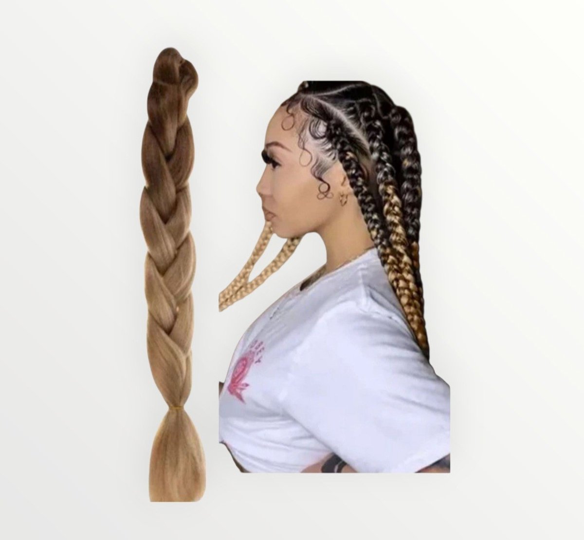Ombre Vlechthaar Jumbo Braids 60 cm – Kleur 4/27 – Crochet Haar – 1 Stuk- Frazimashop
