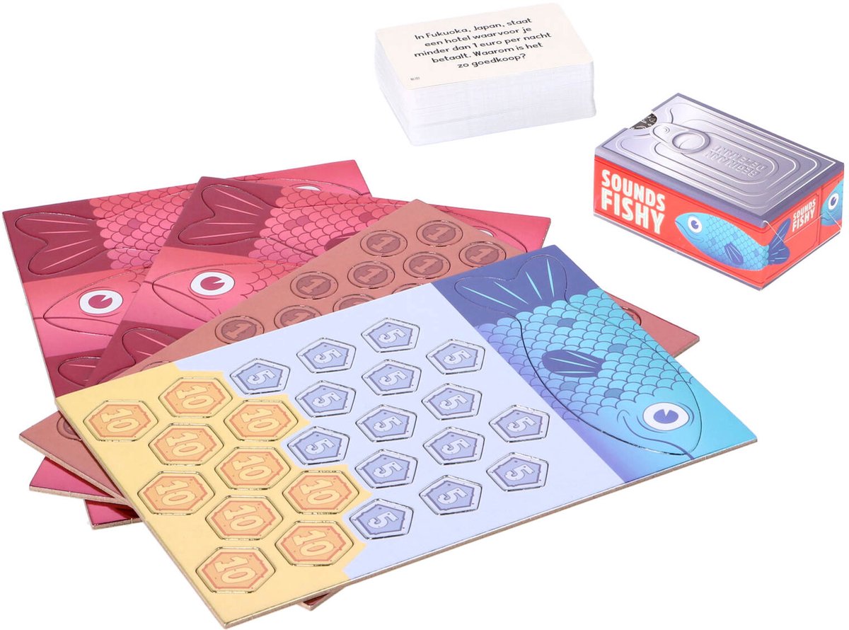 999 Games - Sounds Fishy - Partyspel - Kun jij je pokerface bewaren? - Gezelschapsspel - Nederlandstalig - Klein cadeautje — afbeelding 6