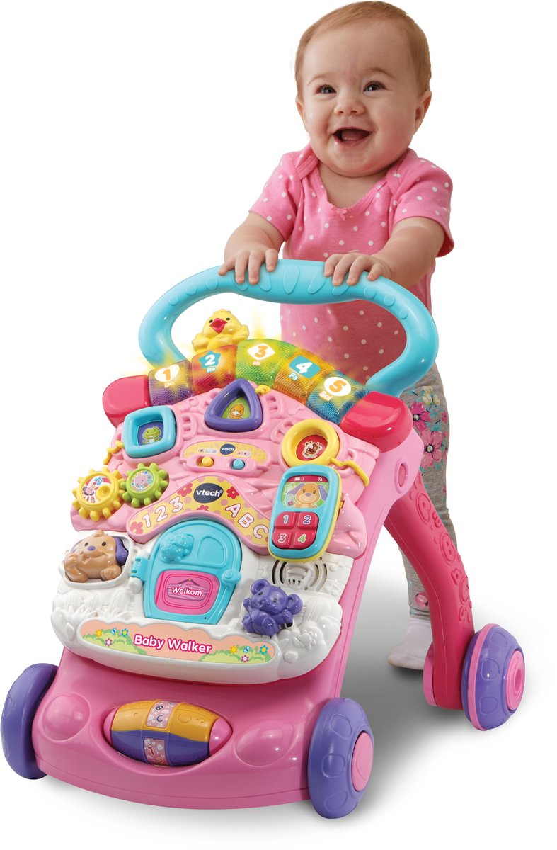 VTech 2 in 1 Baby Walker - Educatieve Loopwagen - Licht & Geluidseffecten - Roze - Nederlands – foto 2