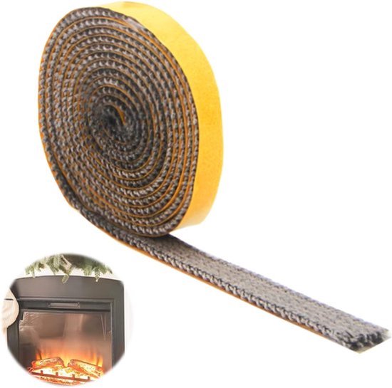 Zelfklevende hittebestendige glasvezeltape grijs 15 mm x 2 mm lengte 2 m temperatuurbestendig tot 550 °C