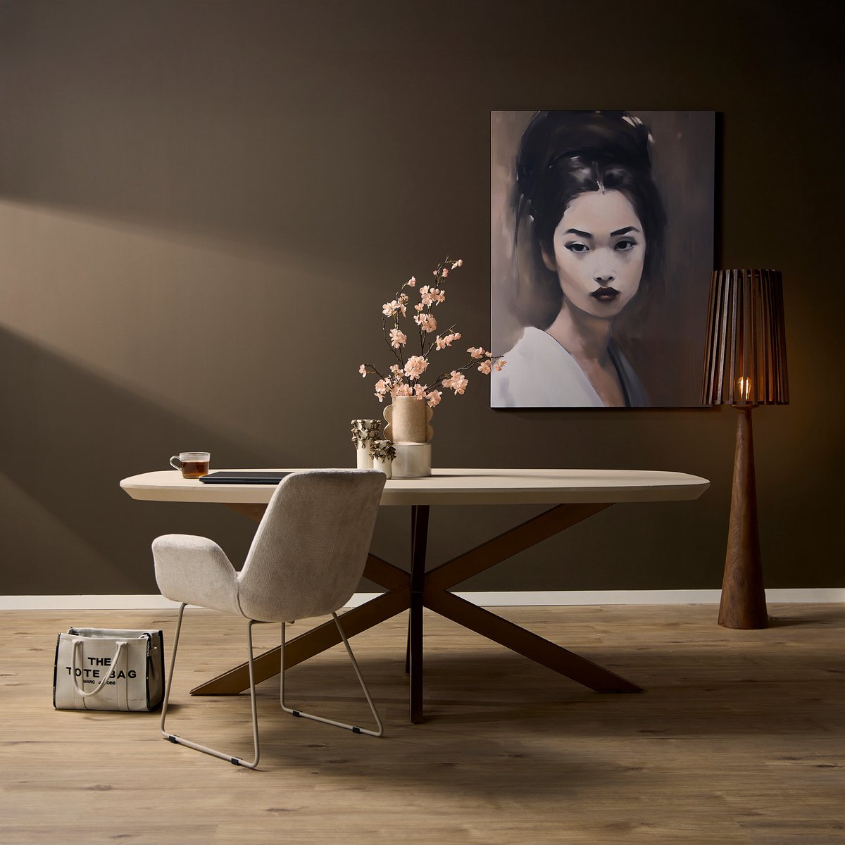 StarFurn Eettafel Madison - Deens Ovaal Zandkleur Hout - 200x100x76cm