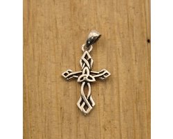 Sterling zilveren hanger kruis - kruizen hangertjes van 925 zilver - kruis hangertje van zilver - kruisje ketting zilver - hangertje planeten - keltische kruis hanger van sterling zilver - kruis met oneindige knoop hanger - klein hanger van kruis