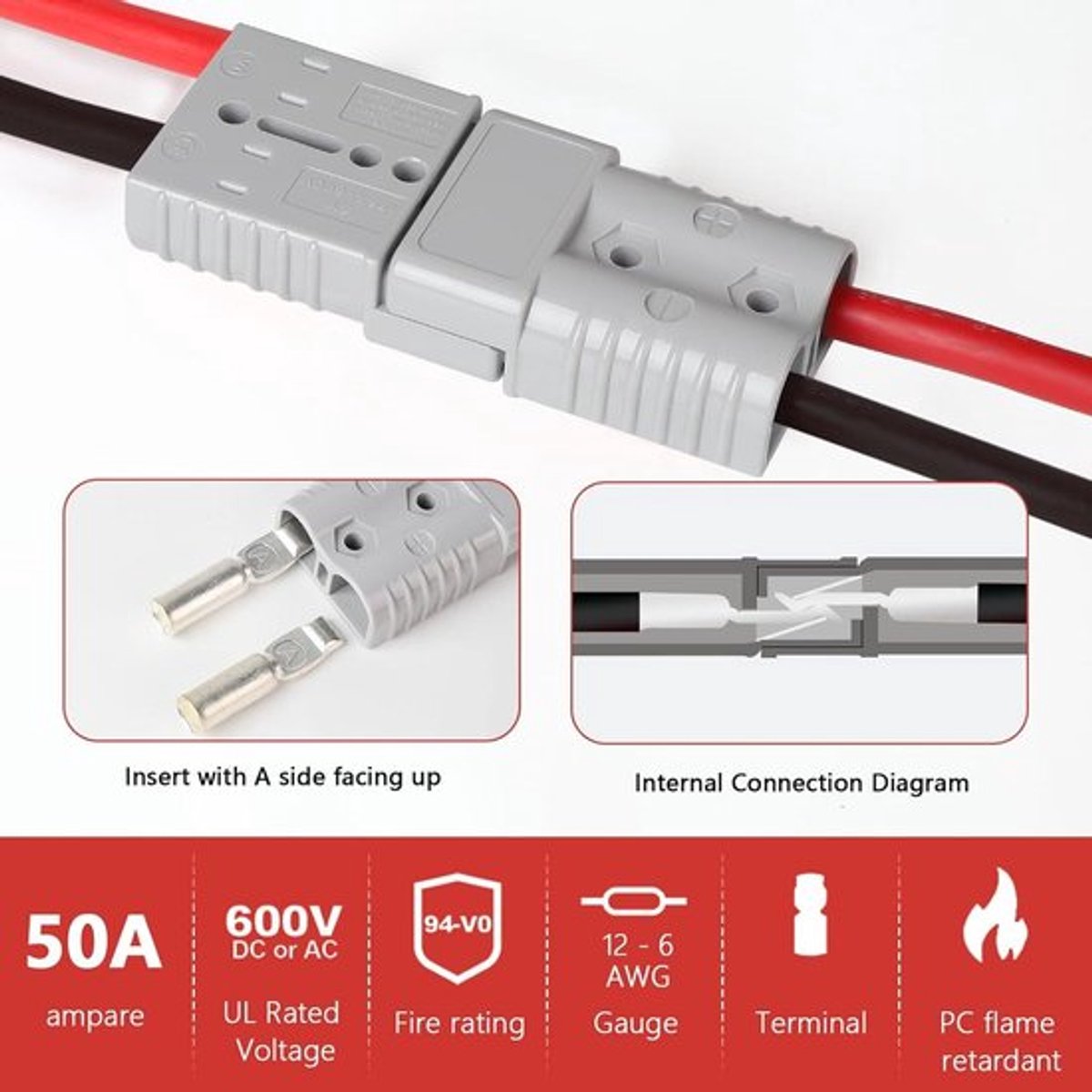 Stekker 50 A 600 V snelscheiding hoge stroom - voor auto caravan boot zonne-systemen — cadeau in Cadeau-ideeën - foto 3
