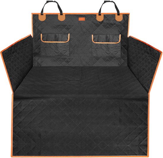 Jake and Jacky Hondendeken Auto Kofferbak - Autodeken Hond - Beschermhoes - Inclusief Opbergzak - Zwart/Oranje