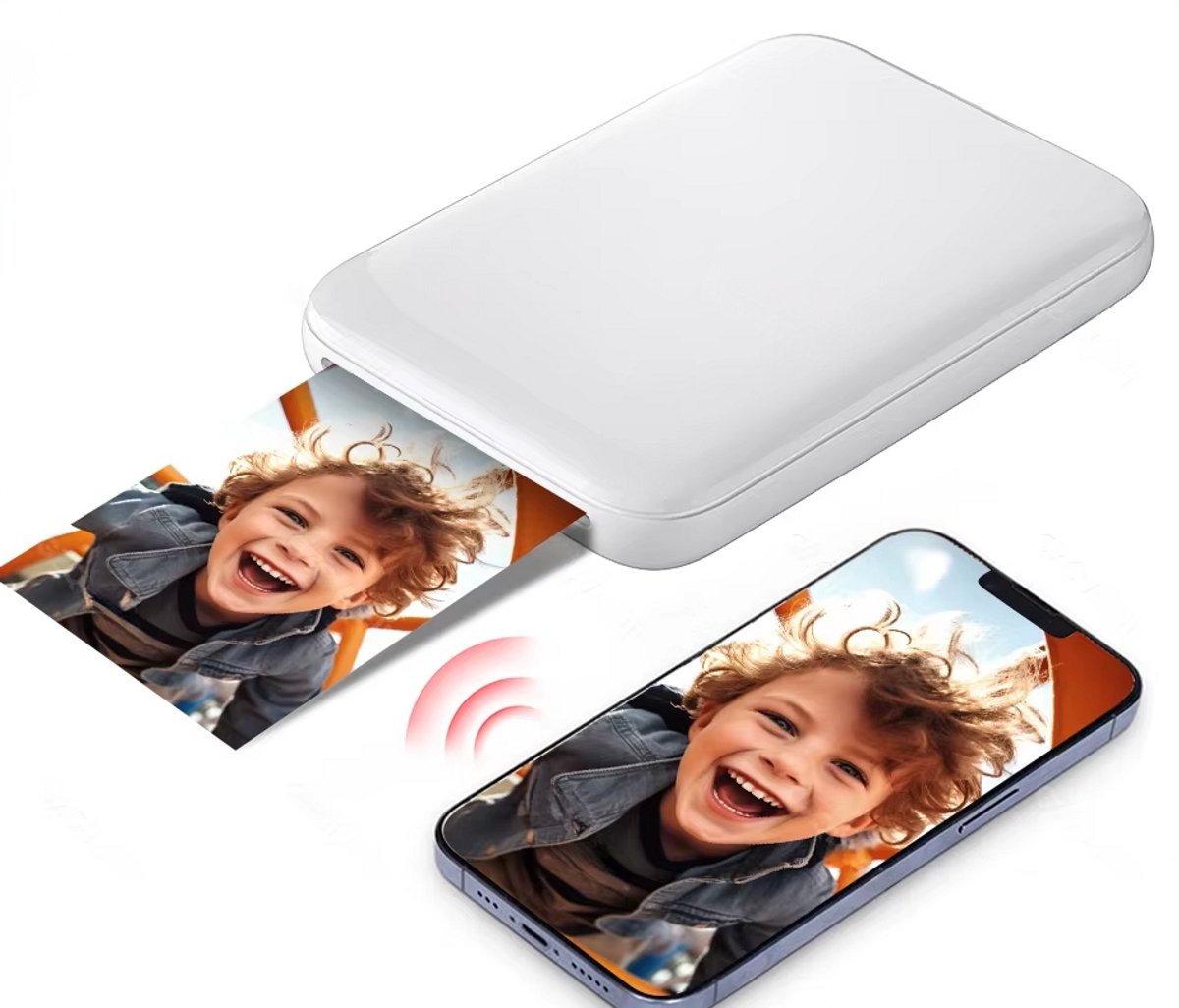 Draagbare Fotoprinter Mini – Mobiele 2x3 Inch Kleurenprinter met Bluetooth & ZINK-technologie – Zakprinter voor Foto’s en Labels