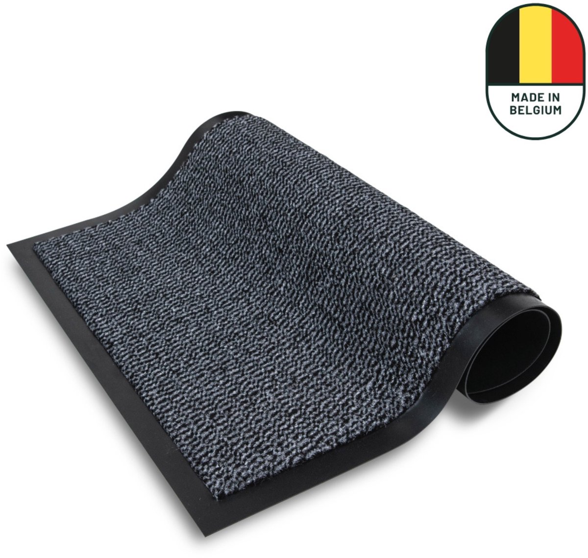 Studio M Deurmat - Deurmat Binnen - Droogloopmat - 90x150 cm - Classic - Grijs - Schoonloopmat - Deurmat binnen antislip - Gemaakt in België