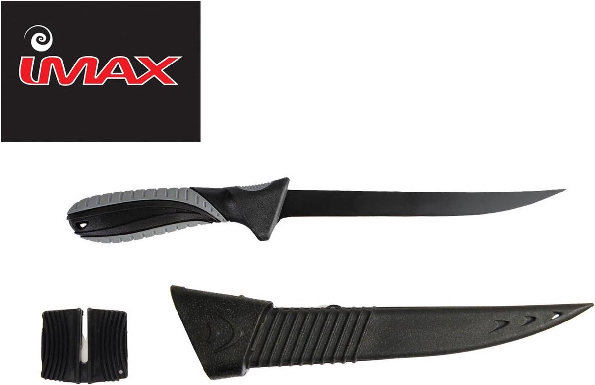 Imax Fish-keukenmes 12,5 cm met keramische slijpsteen 15