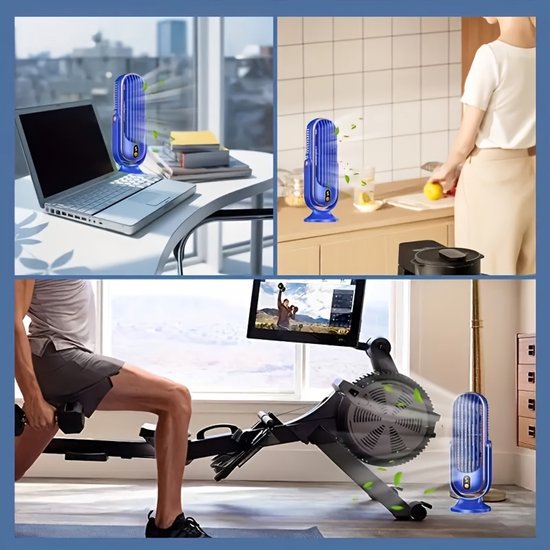 Grijze Draagbare Luchtkoeler Draagbare Mini-airco – Stille Koelventilator Met 3 Snelheden, Oplaadbaar Voor Op Kantoor Of In De Slaapkamer Aircooler