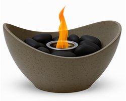 Ardente – Bio Ethanol Tafelhaard – Voor Binnen & Buiten – Rookvrij & Geurloos – Luxe Taupekleurig Design