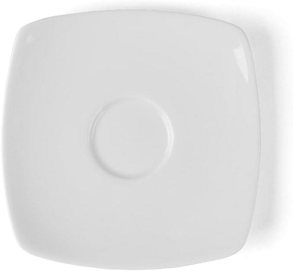 Porseleinen schotel 13 cm vierkant wit 13 x 13 x 1.5 cm 6 stuks