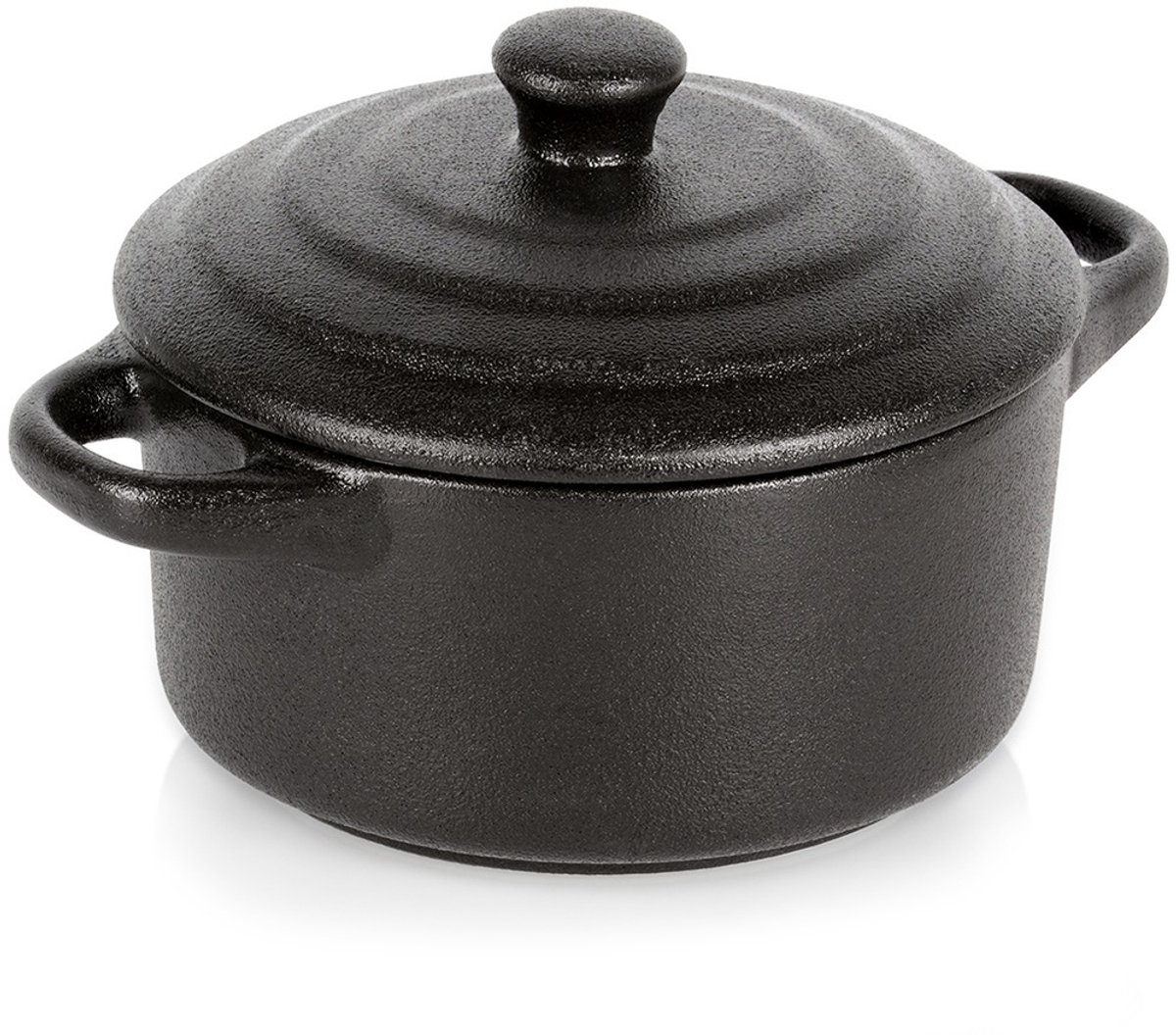 Vilde – Porseleinen Ovenschaal – 450 ml – Zwart – Inclusief Deksel