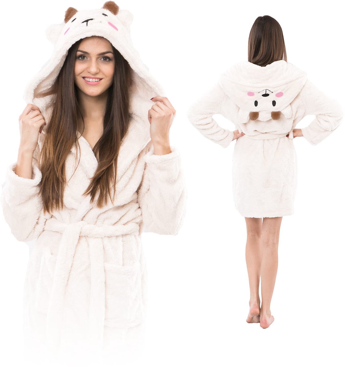 Onesies - Badjas - Warm en Zacht - Witte Kleur - Maat M