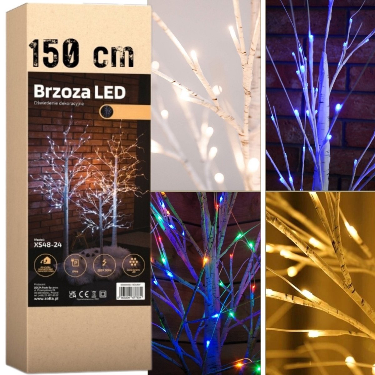 Zolta Brzoza - LED Kerstboom - 150 cm - 120 LED - Ciepły