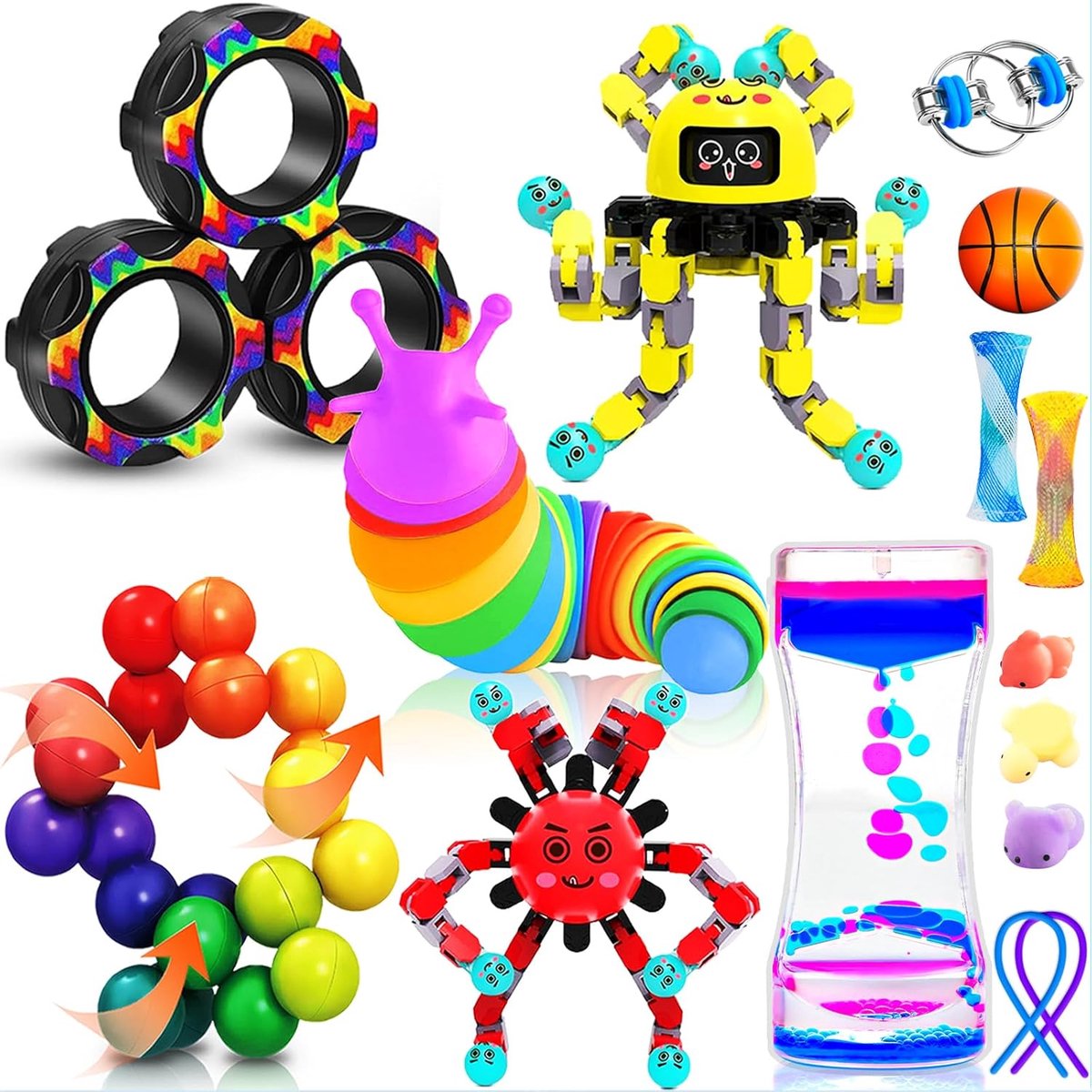 OUYLAF Fidget Toys Pakket - fidget toys pop it - figet toys pakket - Fidget toys - Fidget Toy Box - voor Kinderen met Autisme of ADHD - fidget toys volwassenen - fitget toys - 15pcs