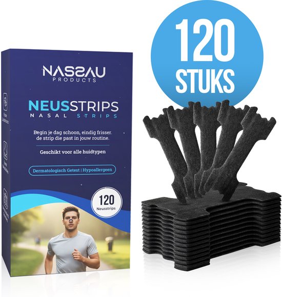 Neusstrips - (120 Stuks) - 5 maanden voorraad - Neustrip - Betere ademhaling - Neuspleisters - Sporten - Hardlopen - Snurken – Neusspreider – Beter Slapen Producten – Nachtrust Neuspleisters