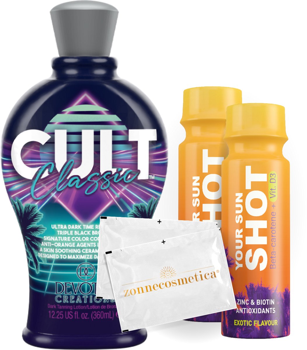 Devoted Creations - Cult Classic + 2 Your Sun Shots + 2 Verfrissingsdoekjes