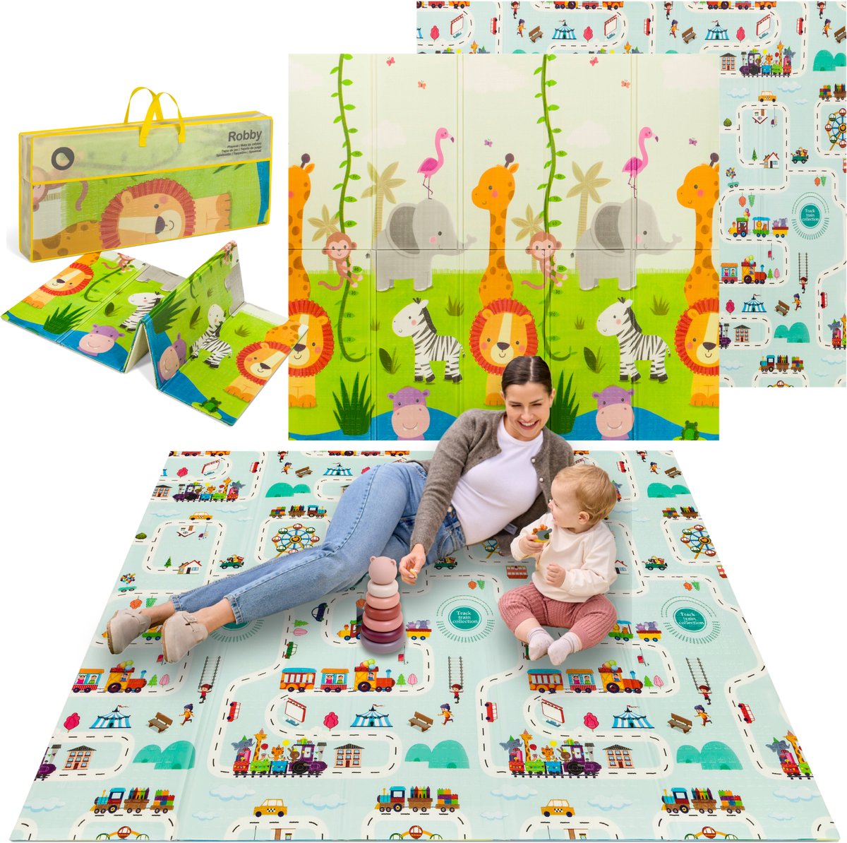 Lionelo Robby - Babygym - 2 in 1 Speelkleed - 5 speelgoed