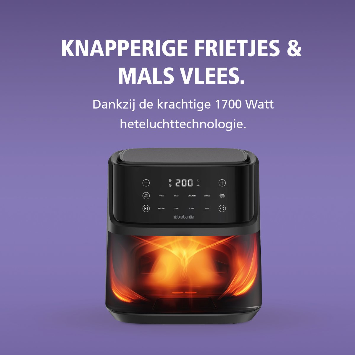 Brabantia Airfryer XXL - 7.6 liter - Digitaal Touchscreen - 8 Kookprogramma's - Tot 8 Personen - PFAS-Vrij - 80ºC tot 200ºC - 1700 Watt - BBEK1138 — afbeelding 4
