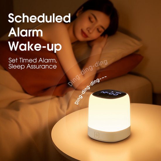 Nachtlampje voor op de klok, slaapkamer, multifunctioneel, afstandsbediening, oogvriendelijk voor borstvoeding, slaap, oplaadbaar nachtlampje, bedlamp — afbeelding 2