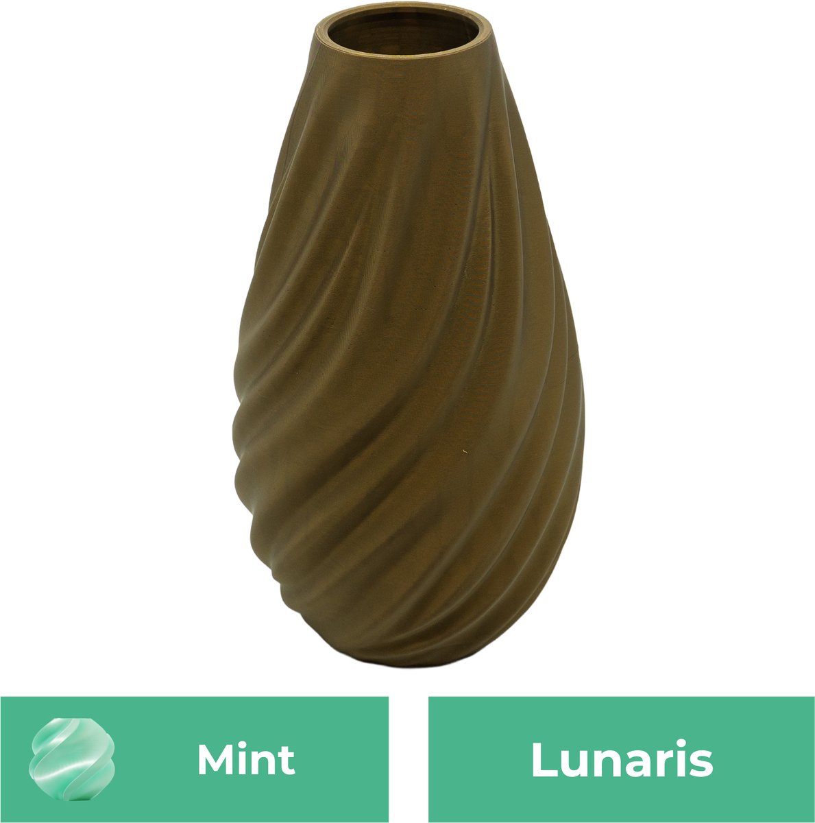 Lovora Lunaris moderne vaas – Decoratieve vaas - Mint - 3d geprinte vaas – geschikt voor droogbloemen - 25CM