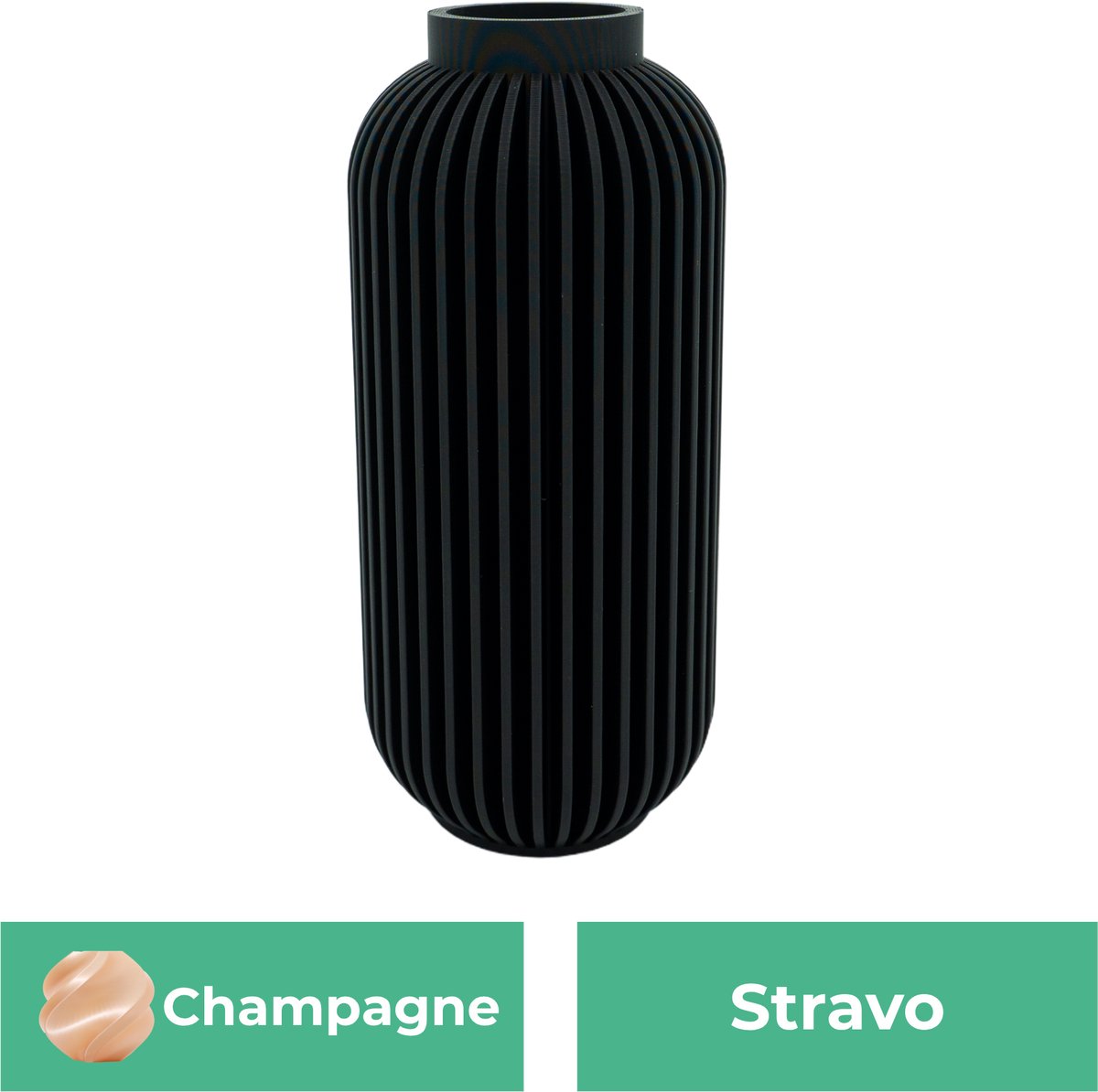Lovora Stravo moderne vaas – Decoratieve vaas - Champagne - 3d geprinte vaas – geschikt voor droogbloemen - 20CM