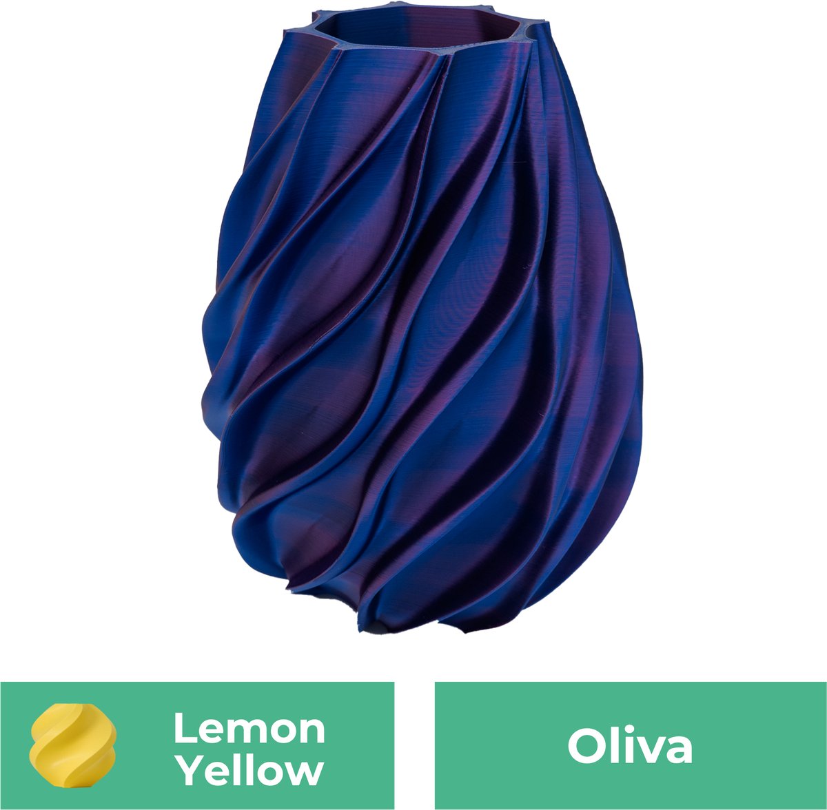 Lovora Oliva organische vaas – Decoratieve vaas - Citroen Geel - 3d geprinte vaas – geschikt voor droogbloemen - 25CM