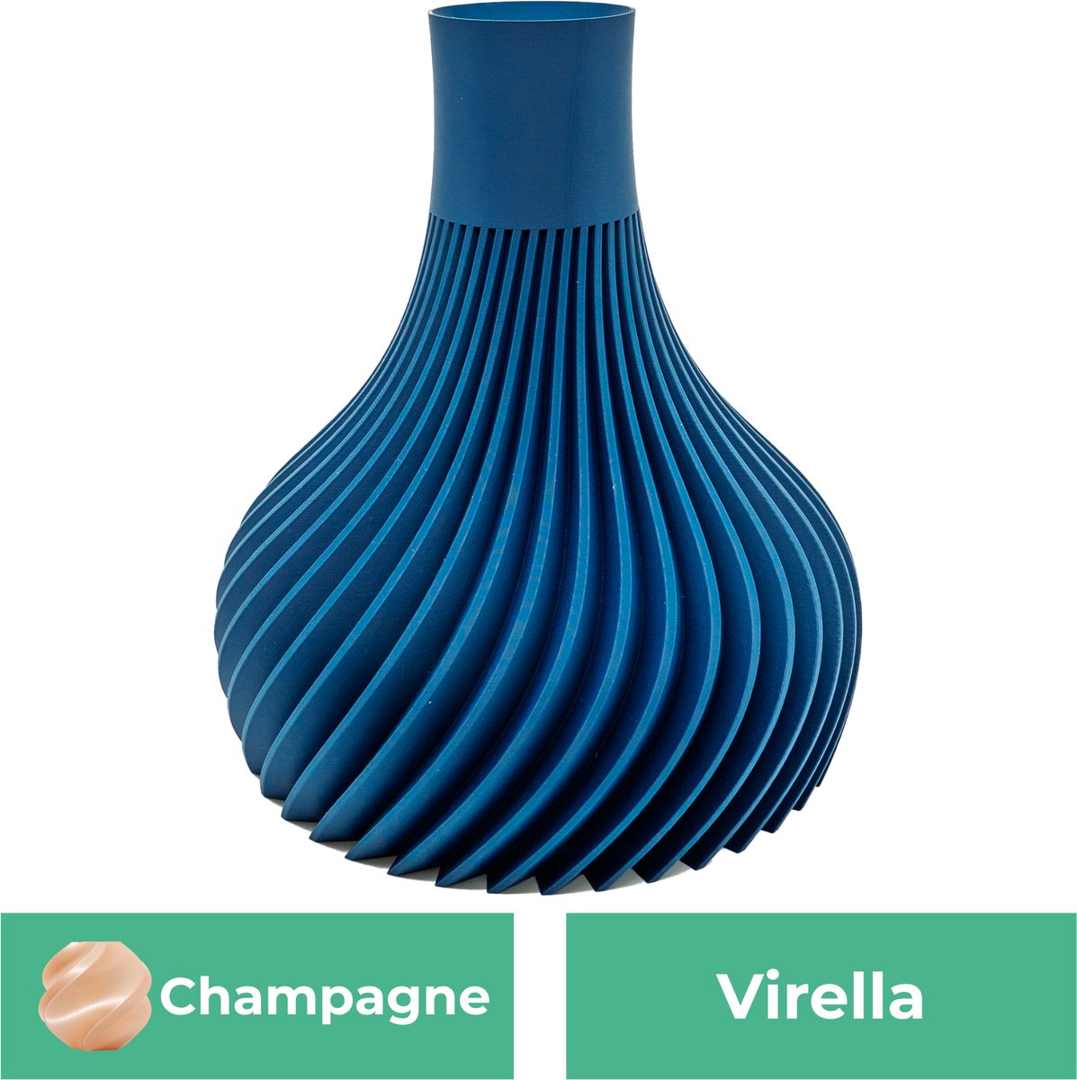 Lovora Virella moderne vaas – Decoratieve vaas - Champagne - 3d geprinte vaas – geschikt voor droogbloemen - 30CM