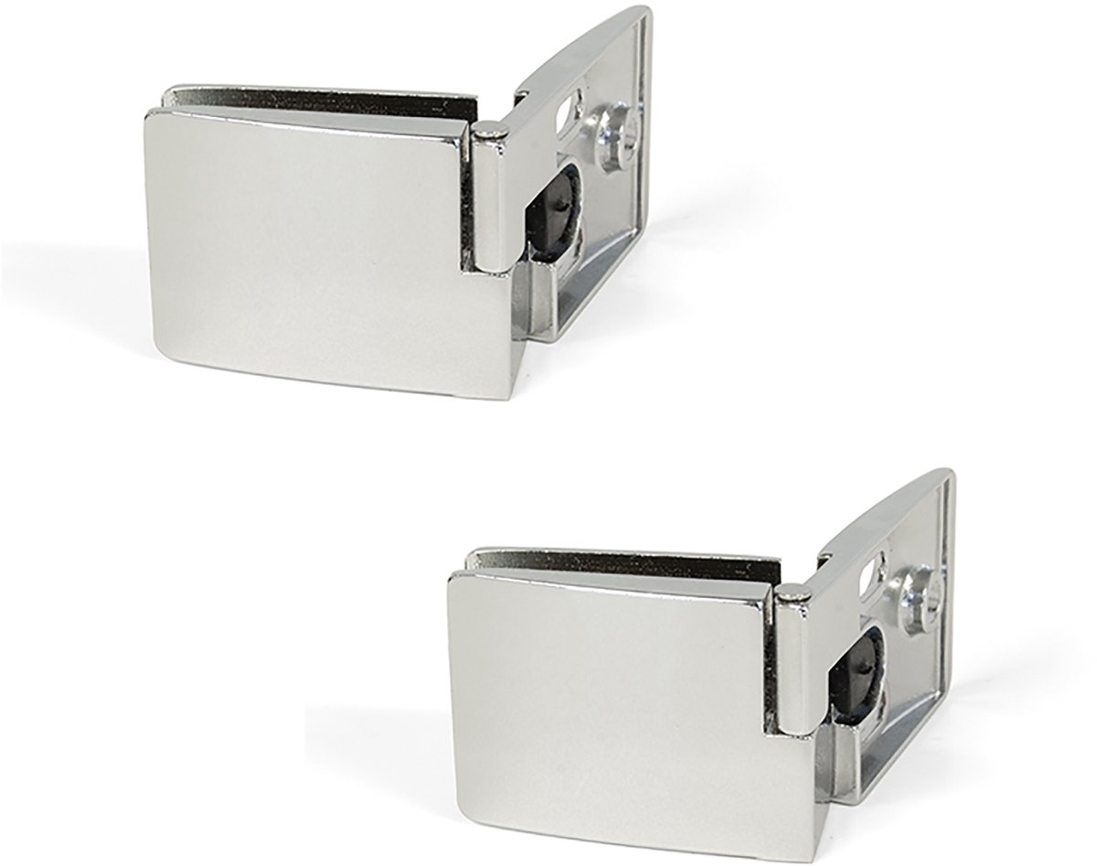 Emuca Batch met scharnieren voor glazen deuren, binnenrand, 4-5 mm dikte, Zamak, Glanzend verchroomd