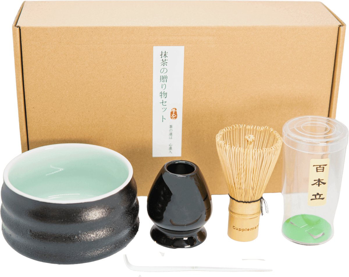 Cupplement Matcha Set Zwart Starterkit 3-delig - Matcha Klopper, Garde, Whisk