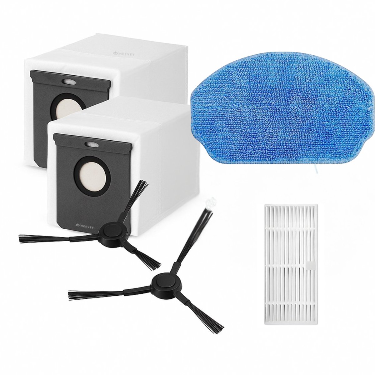 Navulset voor Heevey Robotstofzuiger Pro - Dweil - Wissers