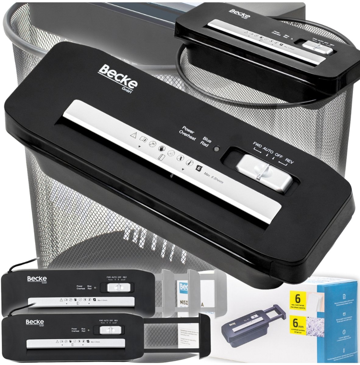 Becke Documentvernietiger - Automatisch - 6 mm Snippers - 6 Vellen