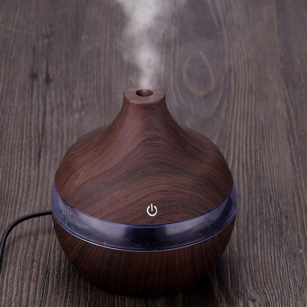 Aroma Cool Mist Diffuser 300ml - Ultrasone Vernevelaar - Etherische Olie Verstuiver - Aromadiffuser - Bevochtiger - Air/Lucht - Aroma Therapie - Verdamper - Geur Verspreider - Luchtbevochtiger - Sfeervolle LED Verlichting - Hout Look — cadeau in Wonen & Interieur - foto 5
