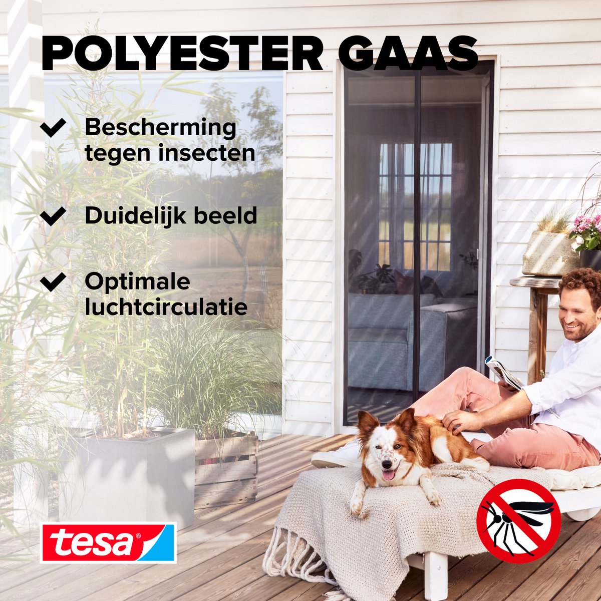 EASYmaxx Insect Protect Insektenschutzvorhang 100 x 210 cm | mit XXL-Magnetbändern | Fliegengitter Tür | Balkontür | Insektenschutz | Magnet | Fliegenvorhang