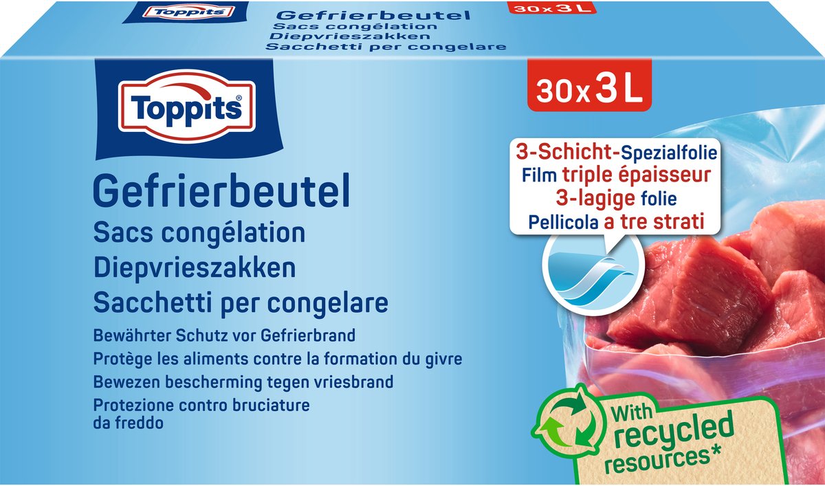 Toppits - Diepvrieszakjes - 3 liter - 30 stuks
