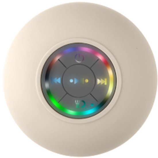 Waterdichte Bluetooth-luidspreker met grote zuignap, LED-licht, IPX7, voor badkamer, keuken, auto