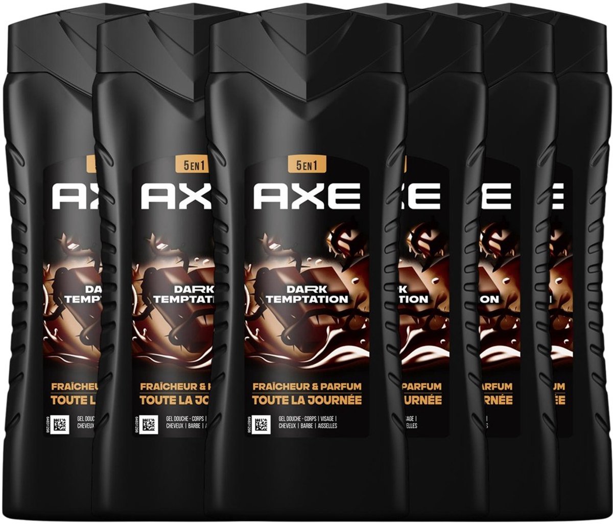 6x Axe 5-in-1 Shampoo & Shower gel Dark Temptation 400 ml