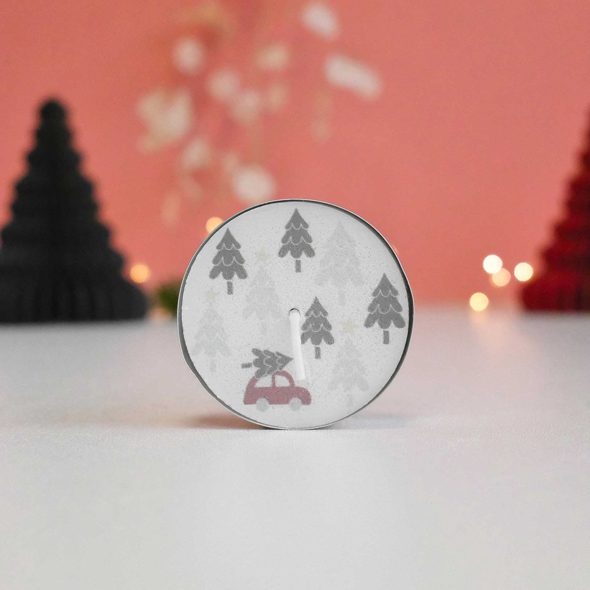 Rustik Lys - Waxinelichtjes met print 'Driving Home' - Set van 4