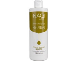 NAQI® Massage Olie Neutraal 500 ml - hypoallergeen - langdurige (sport) massages - huidverzorgend - 100% natuurlijk