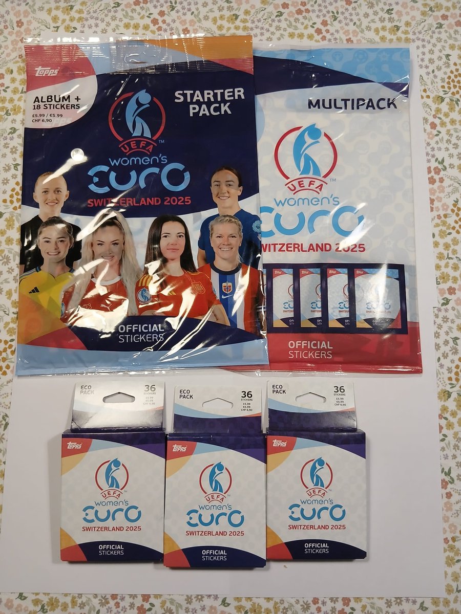 topps Women's Euro Switzerland 2025 voetbal Starterset +3 paks en multipack (totaal 162 stickers) voordeelpakket !