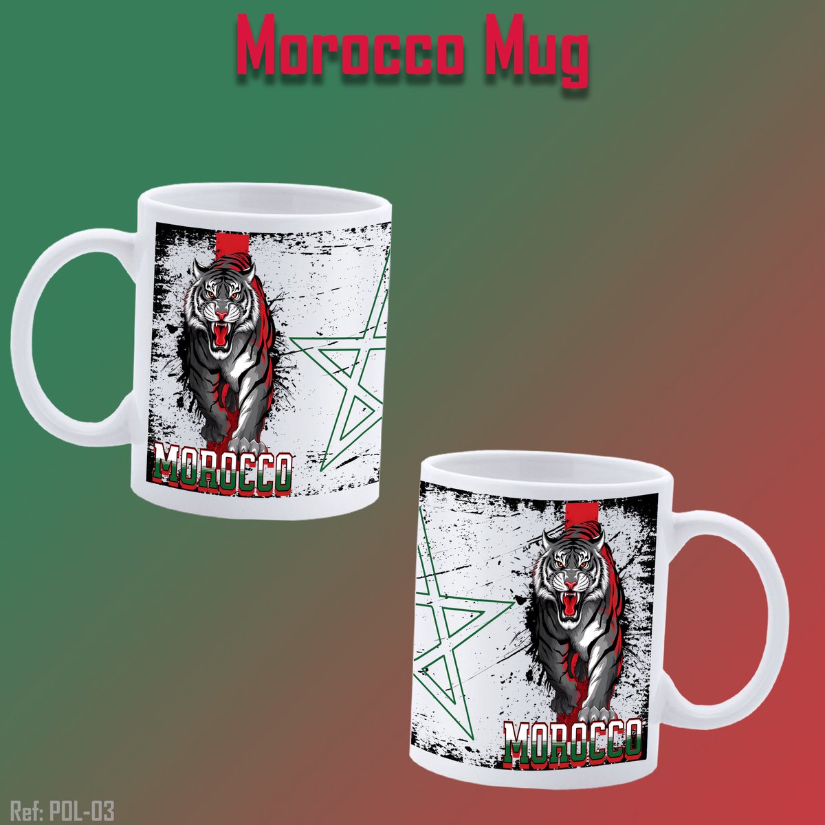 Morocco Personalized Mug with Logo and Text - Print mug with Morocco Black panther - Tea / Coffee mug - Personalized High Quality