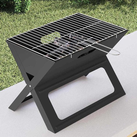 vidaXL - Buitengrill - Zwart - 46 - x - 31 - x - 31 - cm - Staal van Merkloos — afbeelding 5