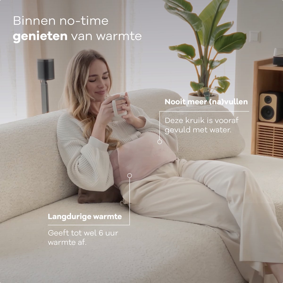 Zenwave Elektrische Kruik met Hoes - Digitaal Display - Warmtekruik & Waterkruik met Handwarmers - Oplaadbare Warmtekussen - Menstruatie Warmteband - Duurzaam & Draadloos - Kamperen & Outdoor - Warmwaterkruik Roze – foto 7