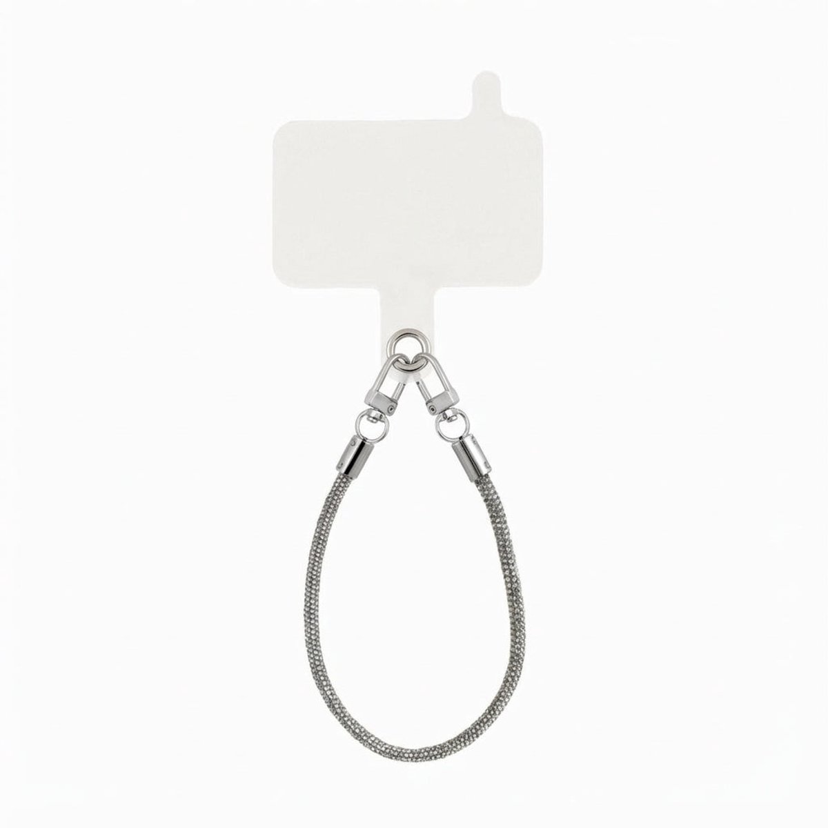 xoxo Wildhearts telefoonkoord met clip – Silver Diamonds - geschikt voor iPhone / Samsung – Zilver Diamanten telefoonkoord met clip – Stijlvol & praktisch – Universeel telefoonkoord