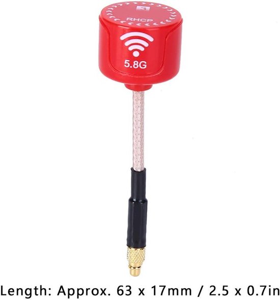 Allecto plus - 3dBi LHCP High Gain Antenne voor FPV Racing Drone - Rood