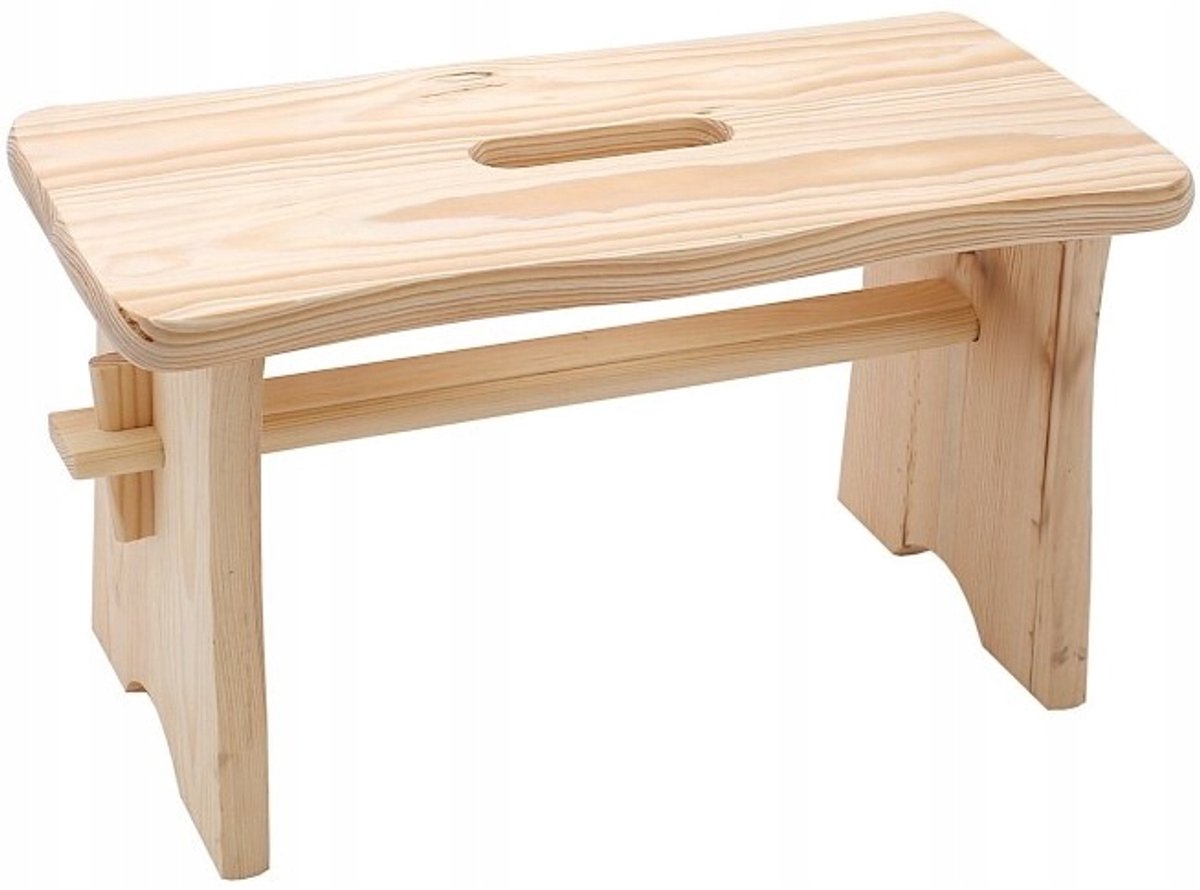 Houten Kruk Natuurlijk Grenen - Stabiel en Compact