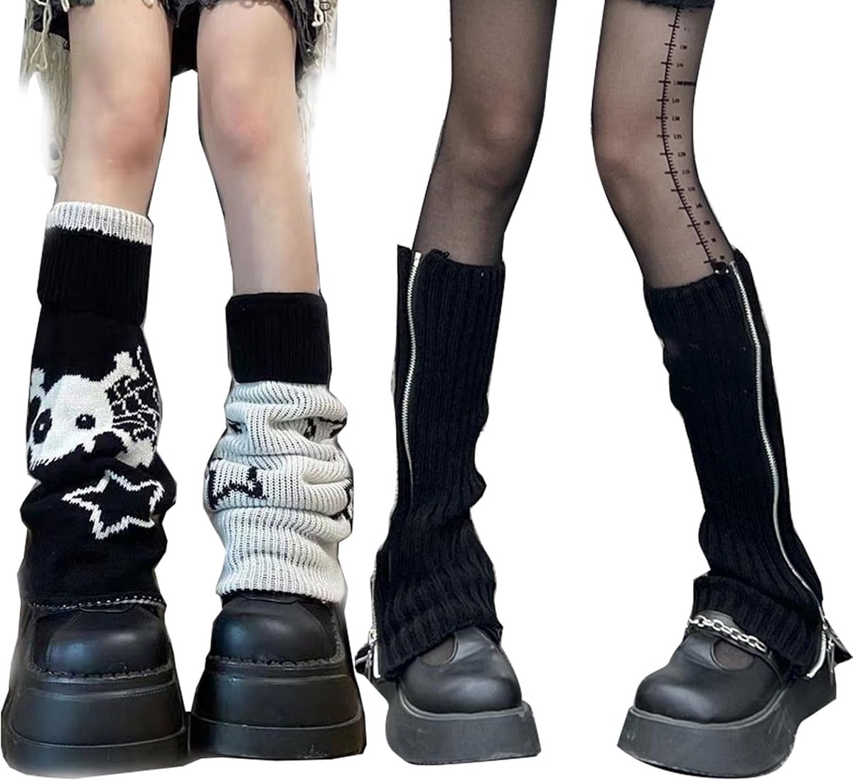 Famanu - Gebreide damesbeenwarmers, zachte en warme winterstijl, universele maat