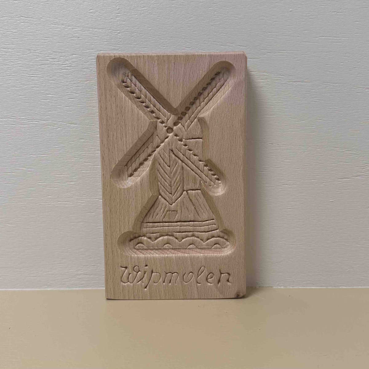 Speculaasplank Wipmolen – Beukenhout – 150×90 mm – Ambachtelijke Koekmal