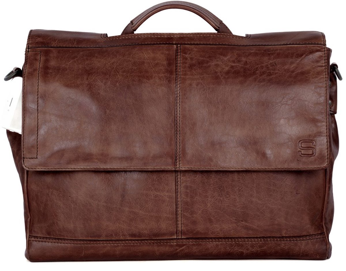Leren Laptoptas - Benzo - Donkerbruin