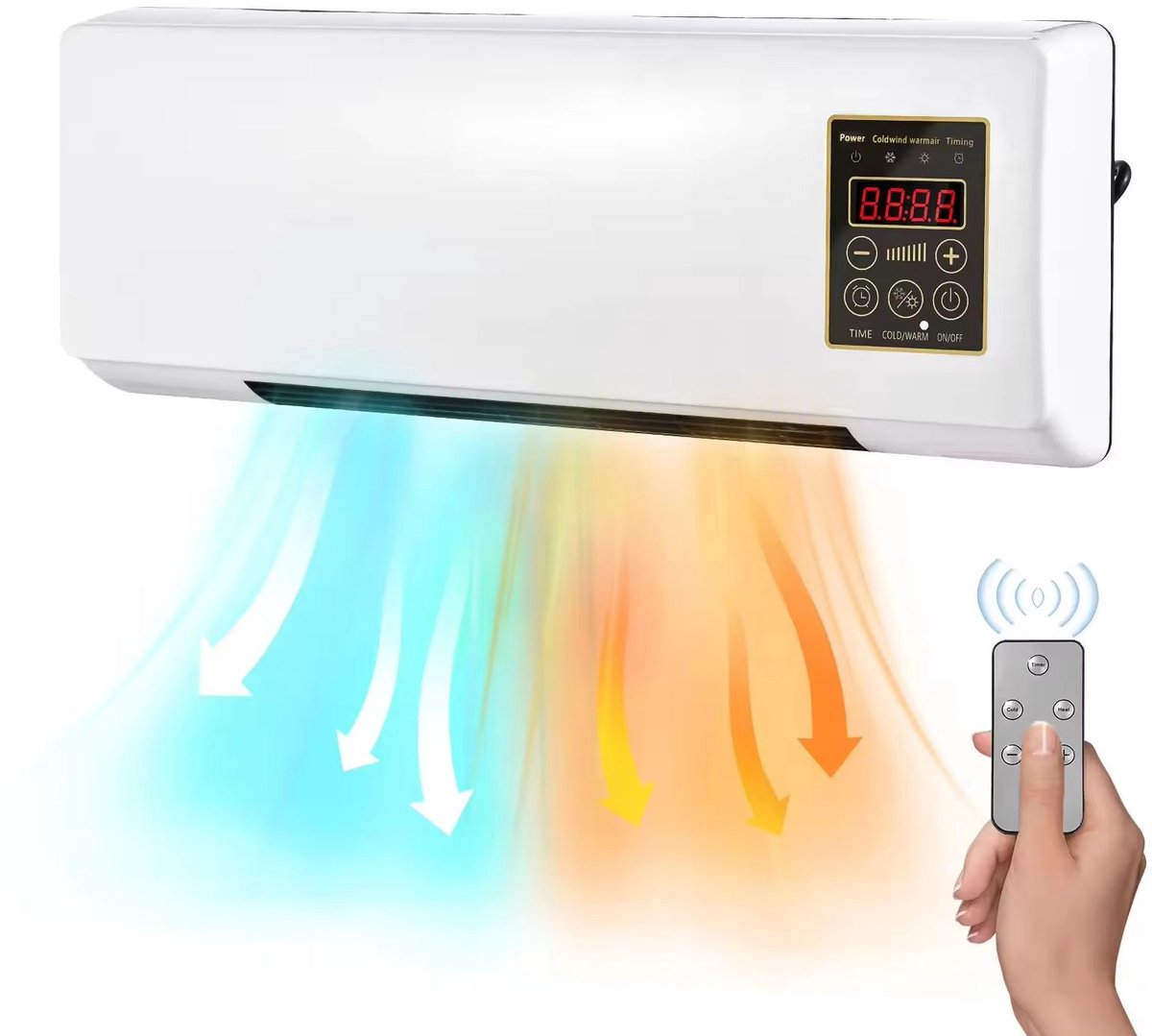 SYLRO® -Keramische Wandverwarming 1800W – 10–40°C – 900W Verbruik – Met Afstandsbediening – Wand & Vrijstaand